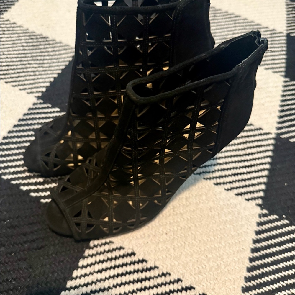 Michael Kors Black Geometric Heeled Boots